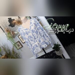 Sienna Sky Cornflower Blue Paisley Blouse LG